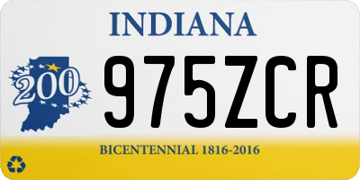 IN license plate 975ZCR