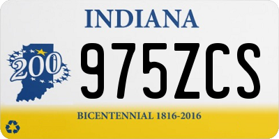 IN license plate 975ZCS