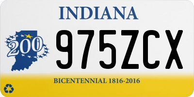 IN license plate 975ZCX