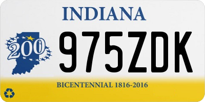 IN license plate 975ZDK