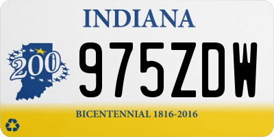 IN license plate 975ZDW