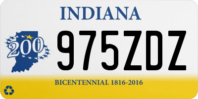 IN license plate 975ZDZ