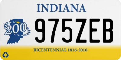 IN license plate 975ZEB