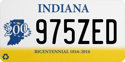 IN license plate 975ZED