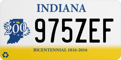 IN license plate 975ZEF