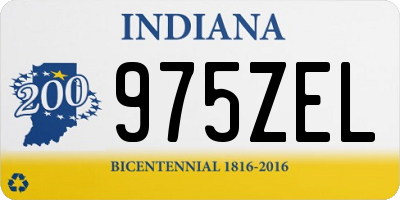 IN license plate 975ZEL