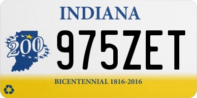 IN license plate 975ZET