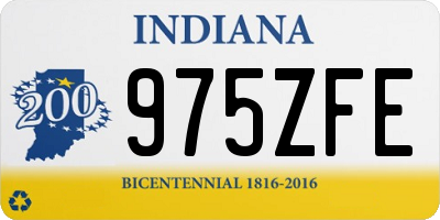 IN license plate 975ZFE