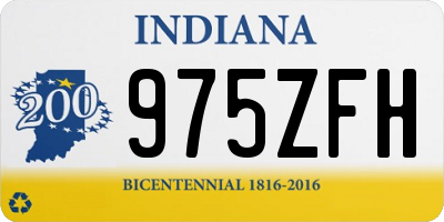 IN license plate 975ZFH
