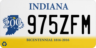 IN license plate 975ZFM