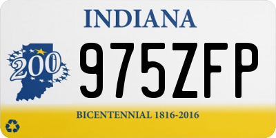 IN license plate 975ZFP