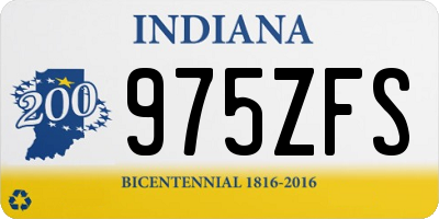 IN license plate 975ZFS