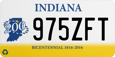 IN license plate 975ZFT