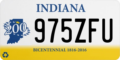 IN license plate 975ZFU