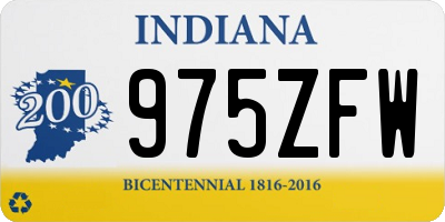IN license plate 975ZFW