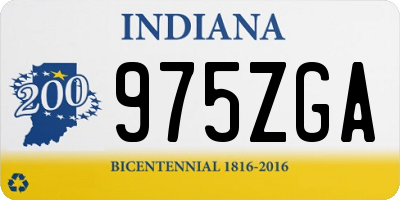 IN license plate 975ZGA