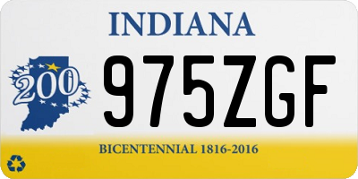 IN license plate 975ZGF