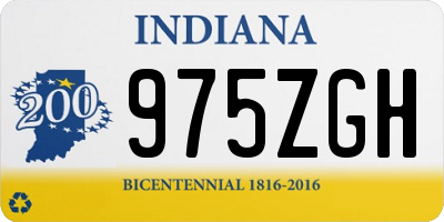 IN license plate 975ZGH