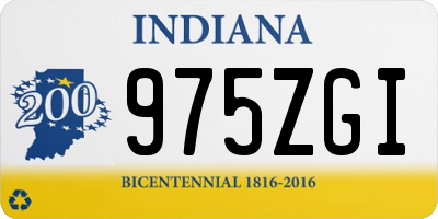 IN license plate 975ZGI