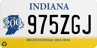 IN license plate 975ZGJ