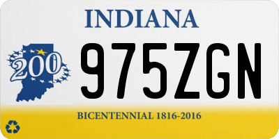 IN license plate 975ZGN