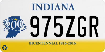 IN license plate 975ZGR