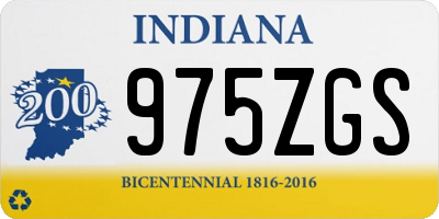IN license plate 975ZGS