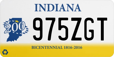 IN license plate 975ZGT