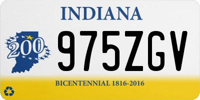 IN license plate 975ZGV