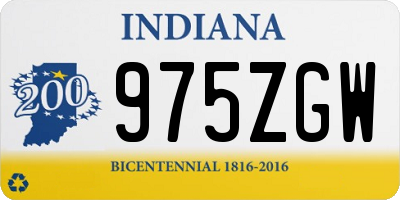 IN license plate 975ZGW