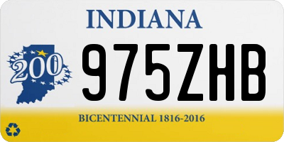 IN license plate 975ZHB