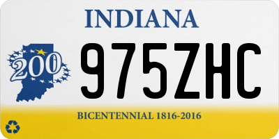 IN license plate 975ZHC