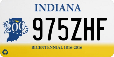 IN license plate 975ZHF