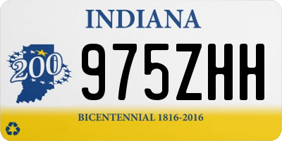 IN license plate 975ZHH