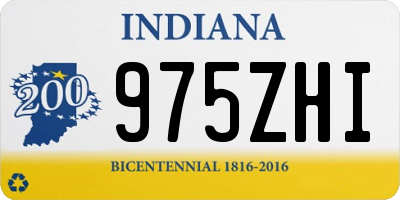 IN license plate 975ZHI
