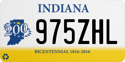 IN license plate 975ZHL