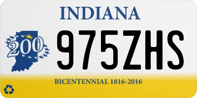 IN license plate 975ZHS