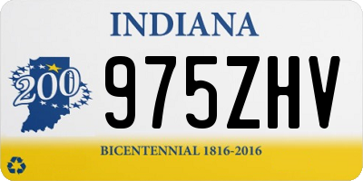 IN license plate 975ZHV