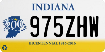 IN license plate 975ZHW
