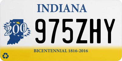 IN license plate 975ZHY
