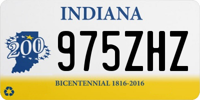 IN license plate 975ZHZ