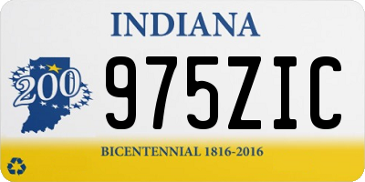 IN license plate 975ZIC