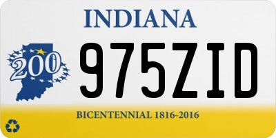 IN license plate 975ZID