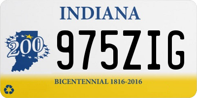 IN license plate 975ZIG