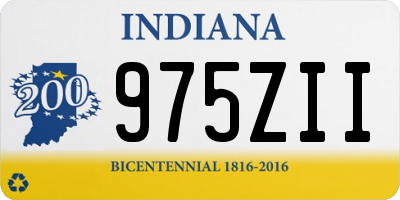 IN license plate 975ZII