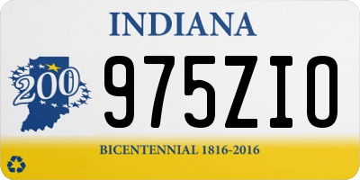 IN license plate 975ZIO