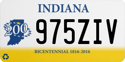 IN license plate 975ZIV