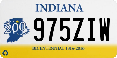IN license plate 975ZIW