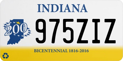 IN license plate 975ZIZ