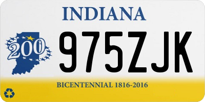IN license plate 975ZJK